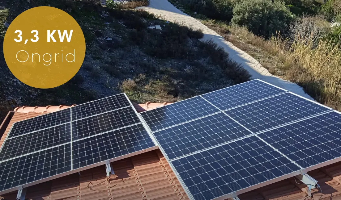 3,3 kW şebeke bağlantılı kiremit çatı GES