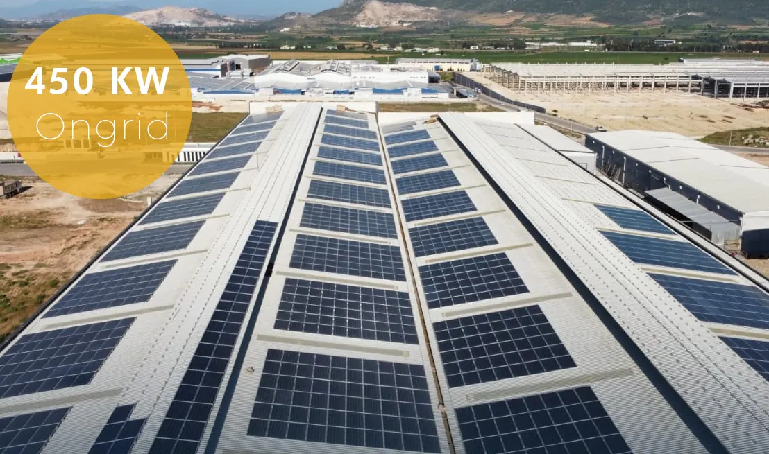 450 kW işletme çatısı güneş enerjisi