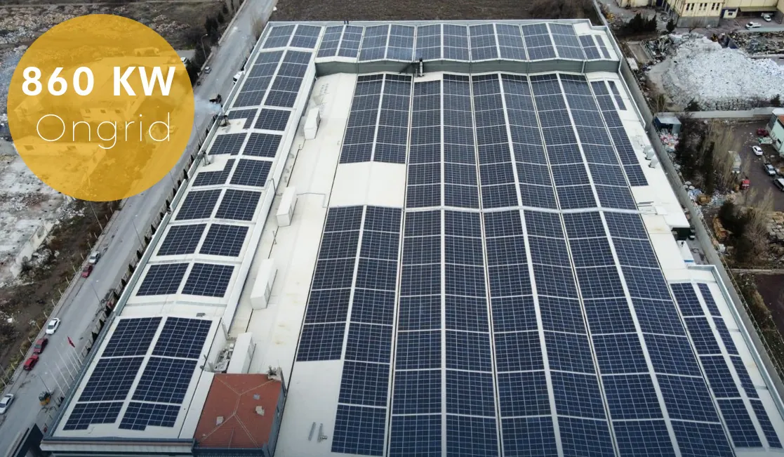 860 kW ticari çatı GES projesi