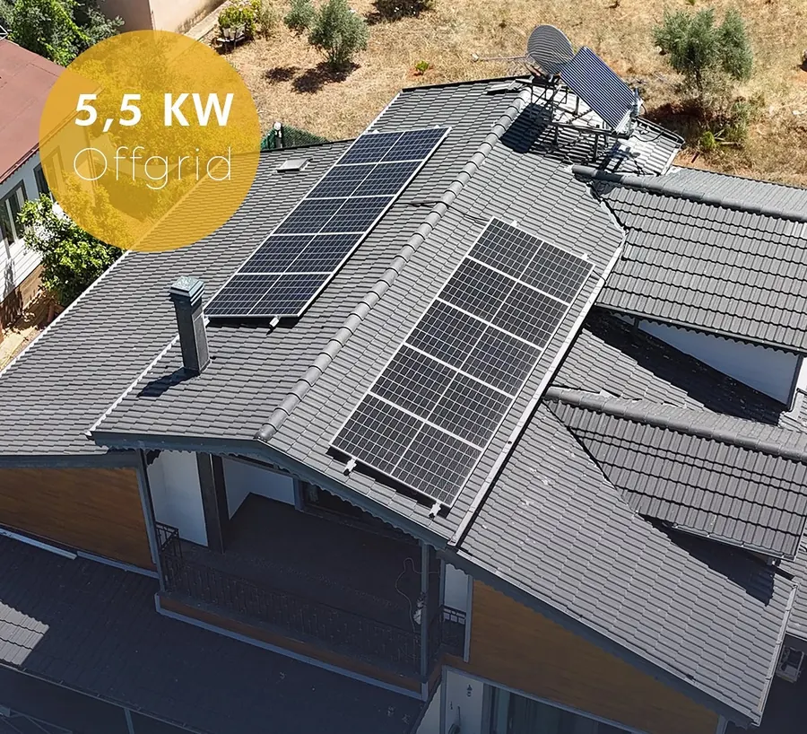 Çakırlar 15 kW hibrit güneş paneli sistemi