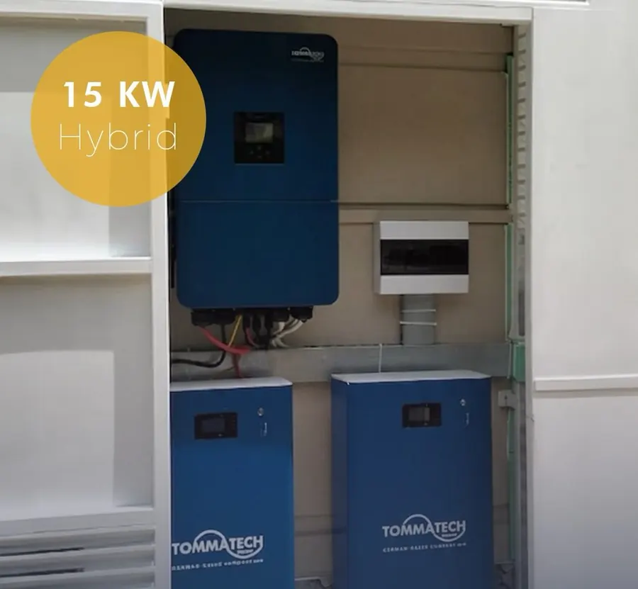 Konyaaltı 15 kW hibrit sistem ve batarya dolabı